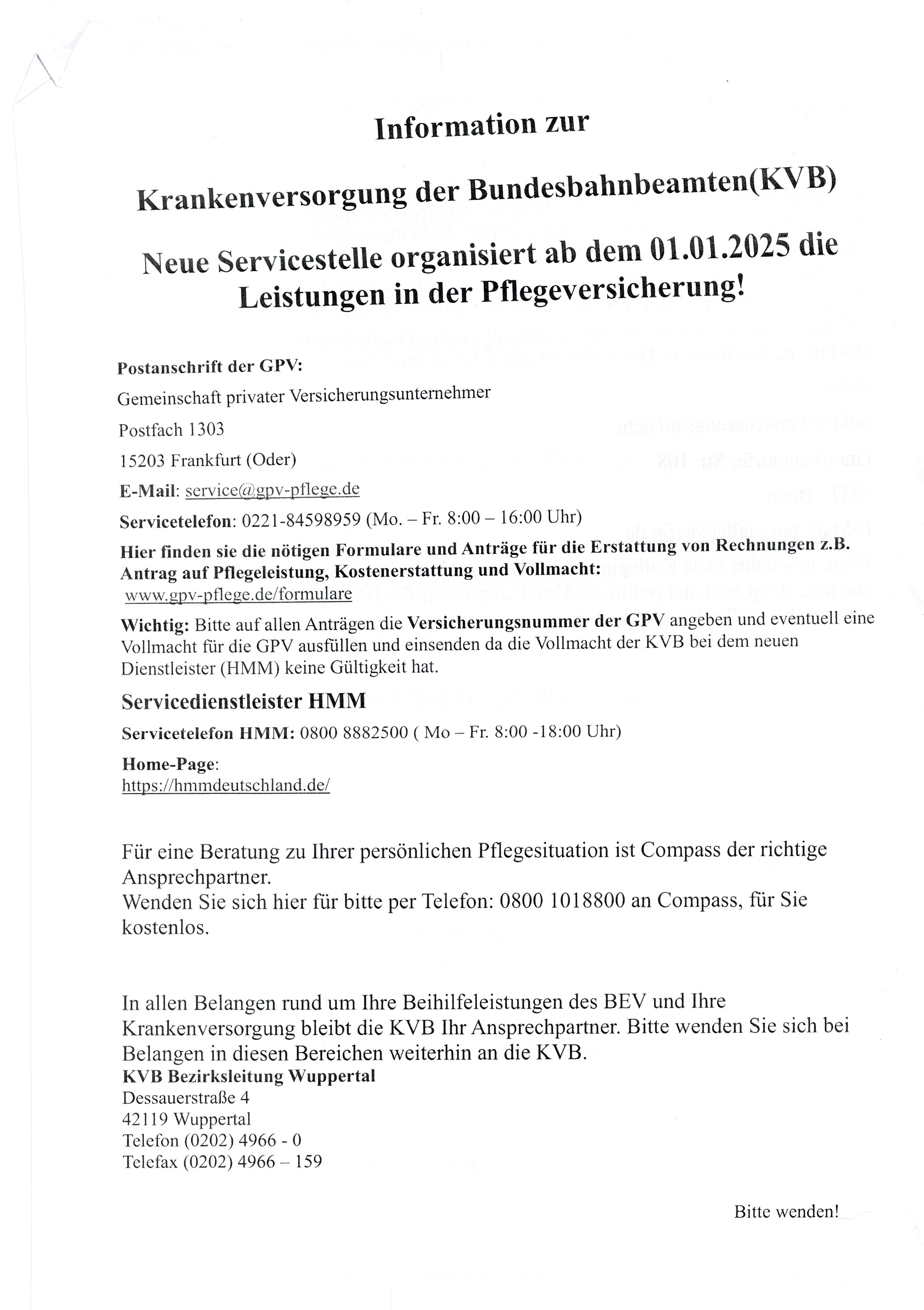Neue Termine und wichtige infos für Beamte