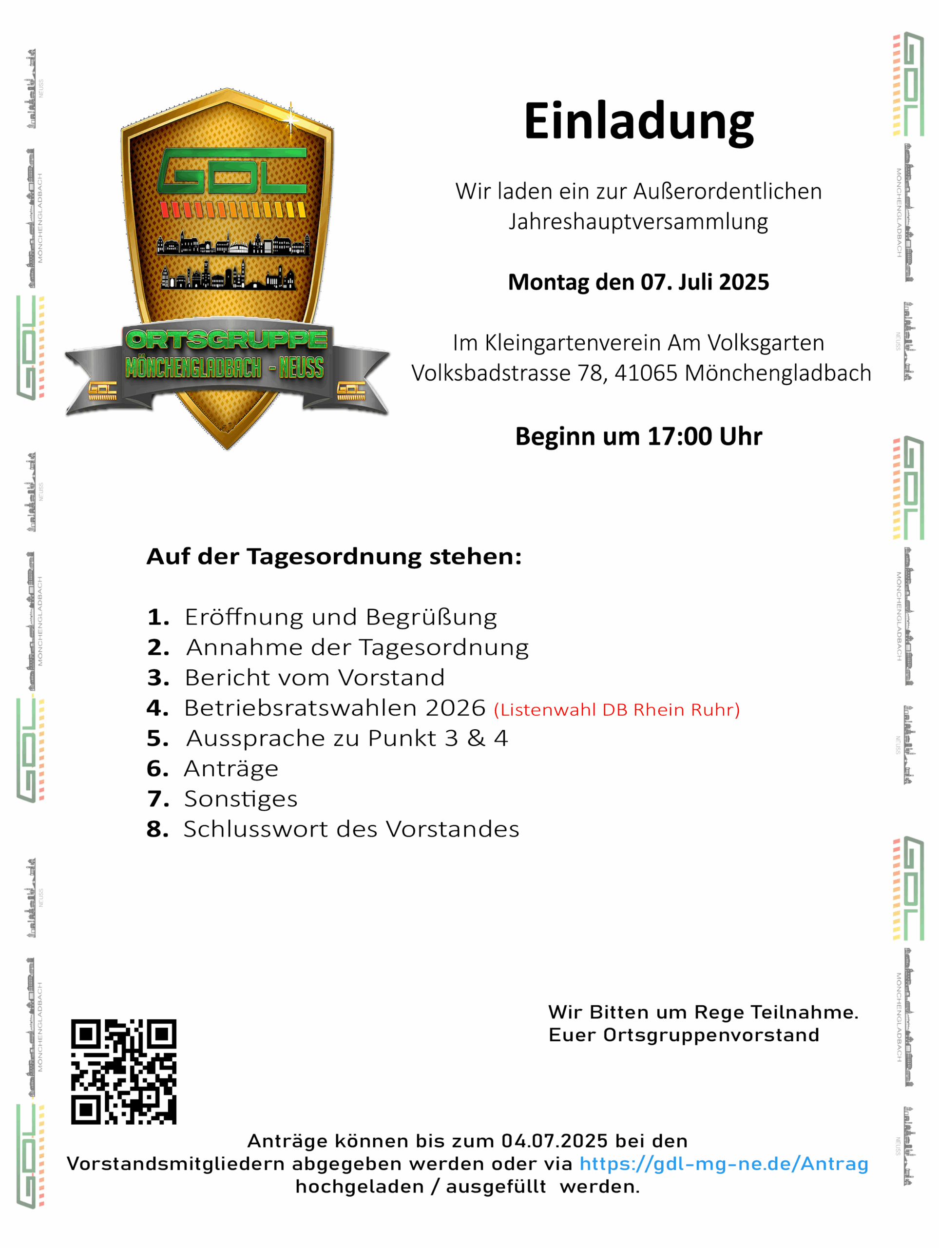Ausserordentlichen MV am 07.07.2025